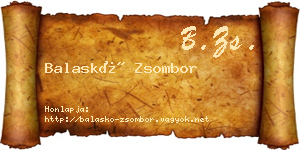 Balaskó Zsombor névjegykártya